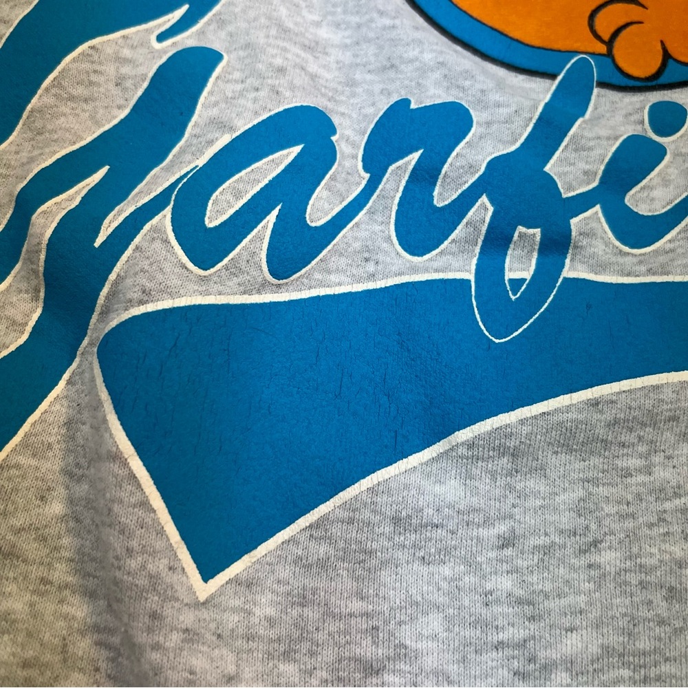 VTG Garfield Sweatshirt Adult XL Gray Pullover Graphic Crew Neck 70s 1978 - Picture 4 of 9